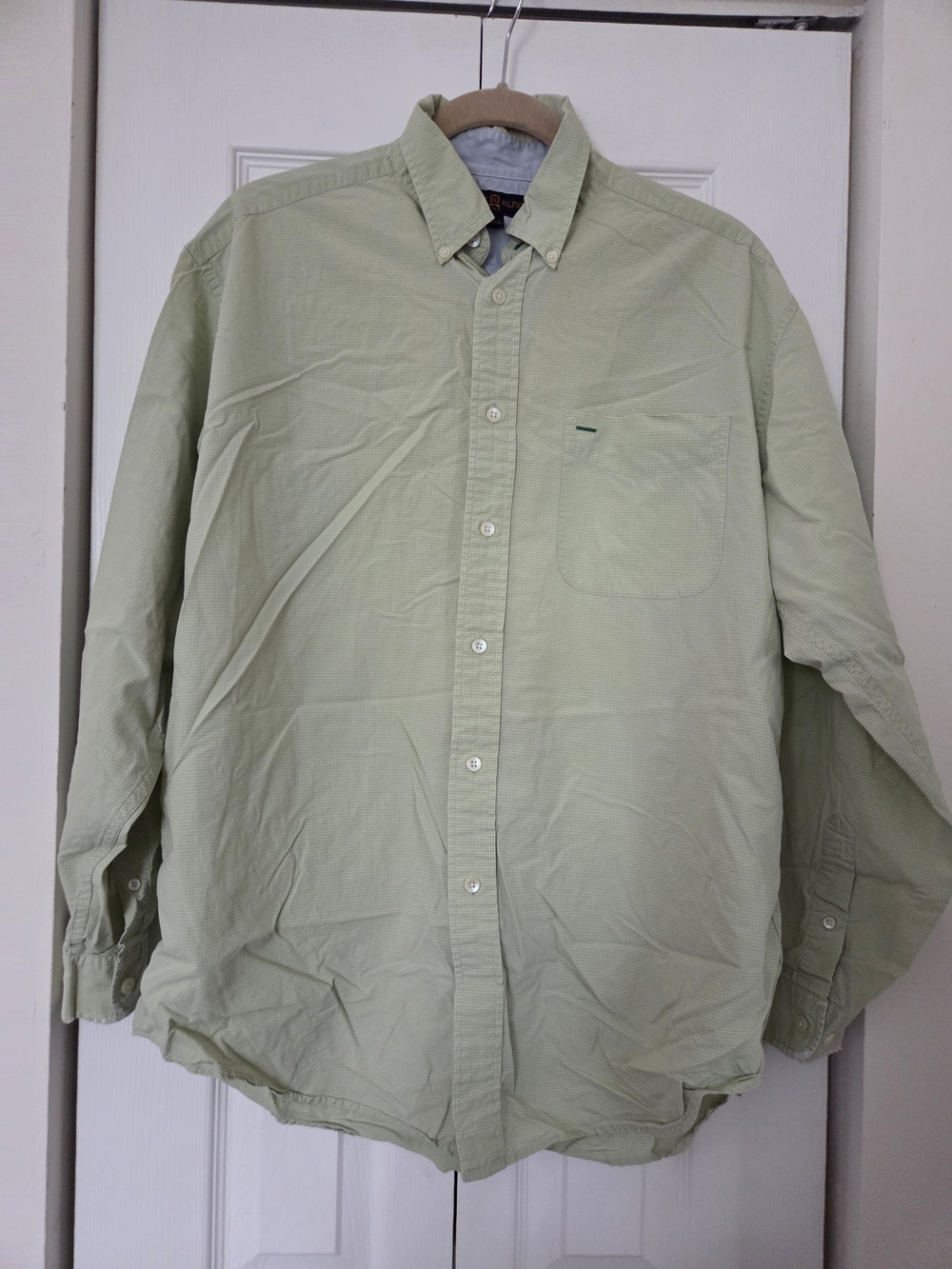 Vintage Tommy Hilfiger Light Sage Green Button-Down Oxford Shirt